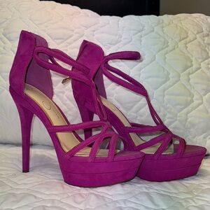Elegant Magenta Strappy Jessica Simpson Heels